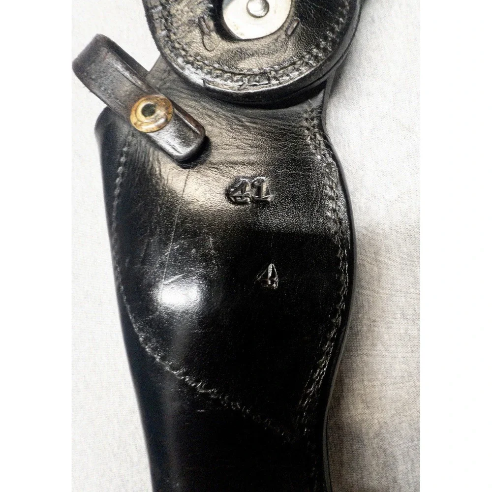 Vtg Safety Speed Black Leather Holster #41 Outdoors Utility Shooting Made In USA